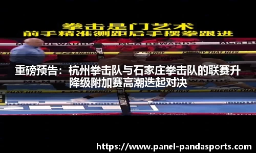 重磅预告：杭州拳击队与石家庄拳击队的联赛升降级附加赛高潮迭起对决